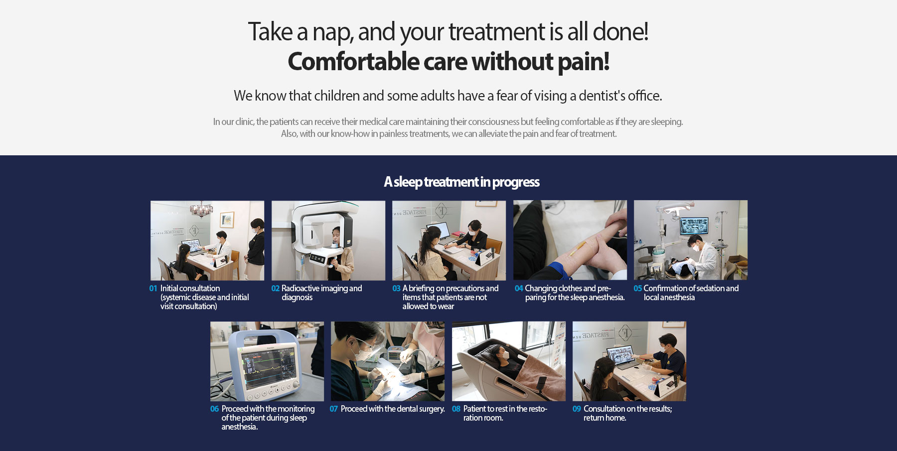 Take a nap, and your treatment is all done! Comfortable care without pain!